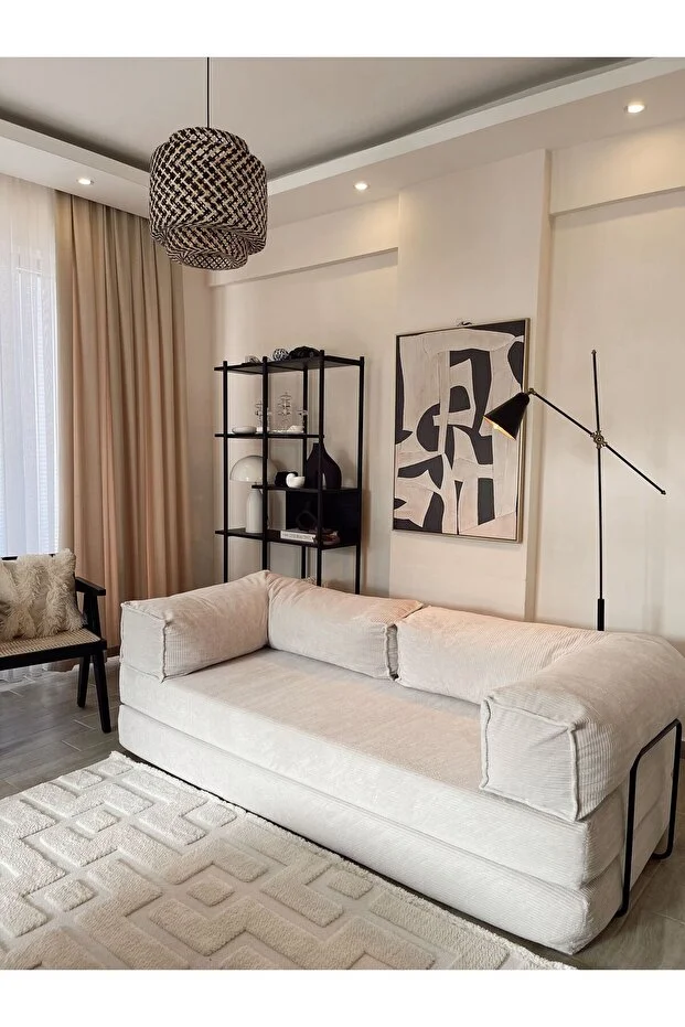Relax 200cm Kanepe, Fitilli Kadife, Yıkanır, Silinir, Dinlenme Koltuğu, Yatak Olabilen, Krem Relax 200cm Kanepe, Fitilli Kadife, Yıkanır, Silinir, Dinlenme Koltuğu, Yatak Olabilen, Krem